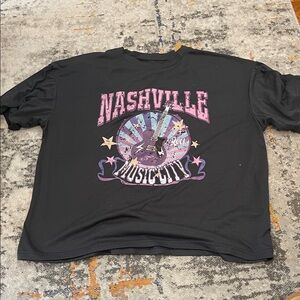 SHEIN Black Nashville Graphic Tee